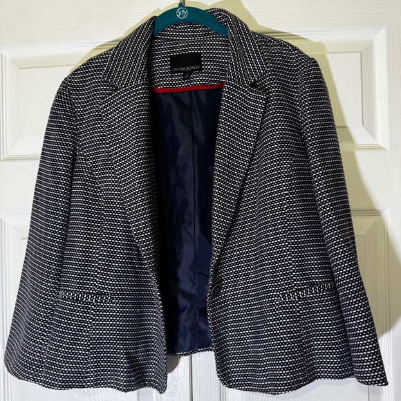 Cynthia Rowley Blue and White Quarter Sleeve Women's Blazer Size XL - Picture 1 of 7
